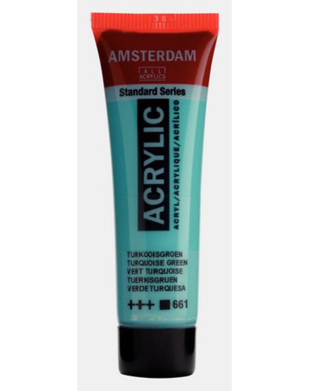 Amsterdam, Acrylic, Art & School, Paint, 20ml, 974510, Turquoise Green